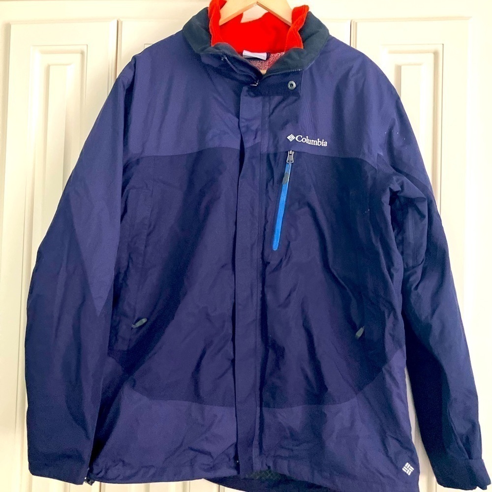 Columbia Large Sportswear Omni-Tech Heavy Ski Coat‎ With Fleece Jacket Lining